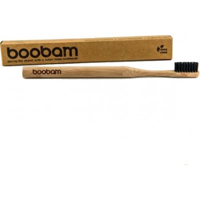 Boobam Οικολογική Οδοντόβουρτσα Μέτρια, Χρώμα Μαύρο