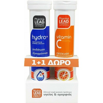 Pharmalead Hydro Plus & Βιταμίνη C 1000mg 20 + 20 αναβράζοντα δισκία