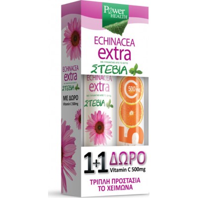 Power Health Echinacea Extra 24 eff. tbs + ΔΩΡΟ βιταμίνη C 500mg 20 eff. tbs