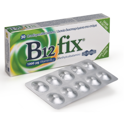 Uni-Pharma Βιταμίνη B12 Fix 30 δισκια