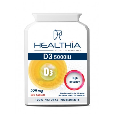 Healthia Vitamin D3 5000IU 225mg 100tbs