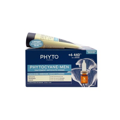 Phyto Phytocyane Αμπούλες Μαλλιών κατά της Τριχόπτωσης για Άνδρες 12x5ml & Shampoo 100ml