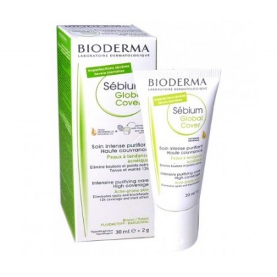 Bioderma Sebium Global Cover Κρέμα για τη θεραπεία της ακμής με χρώμα 30ml