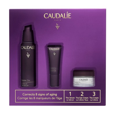 Caudalie Premier Cru Serum 30ml, Premier Cru The Cream 15ml & The Eye Cream 5ml