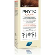 Phyto Phytocolor Μόνιμη Βαφή Μαλλιών 7.43 Ξανθό Χρυσό Χάλκινο